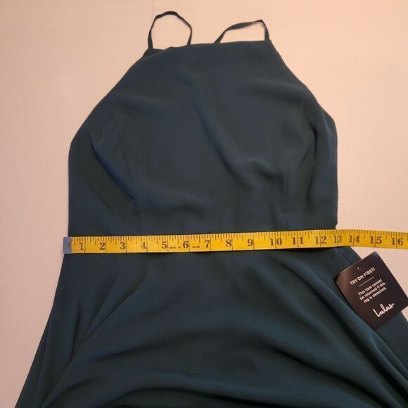 Lulus Mythical Kind of Love Teal Maxi Dress Criss-cross Straps Open Back Women's - Picture 9 of 14